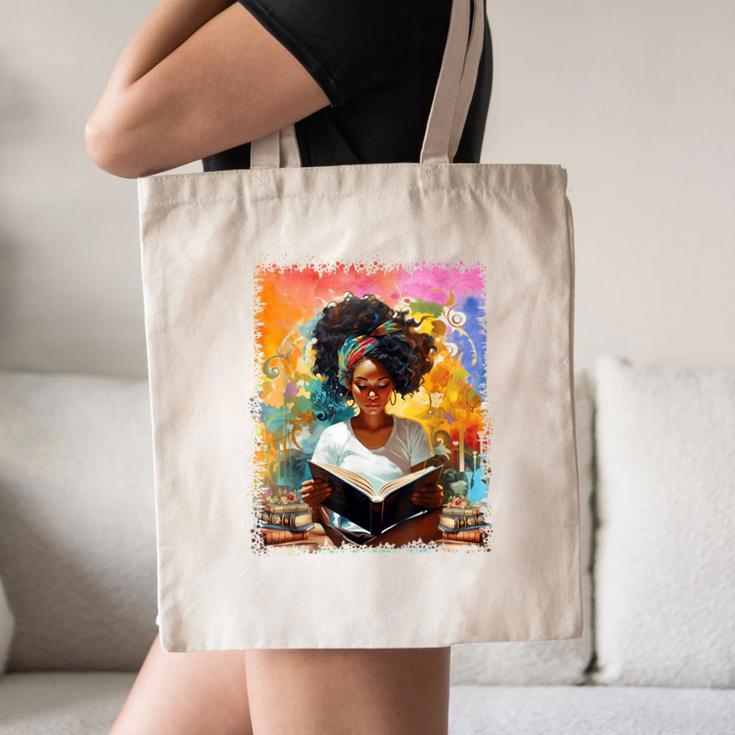 Educated Afro Girl Reading Book Lover History Month Canvas Tote Bag Educated Afro Girl Reading Book Lover History Month Canvas Tote Bag