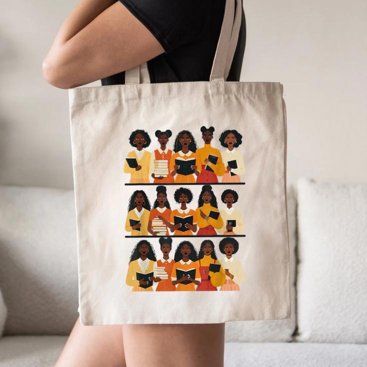 Educated Afro Women Girl Reading Book Future HBCU Grad Canvas Tote Bag