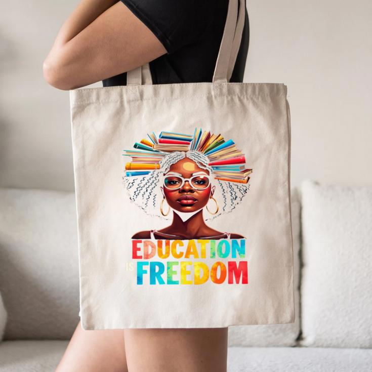 Education Is Freedom Afro Books Canvas Tote Bag