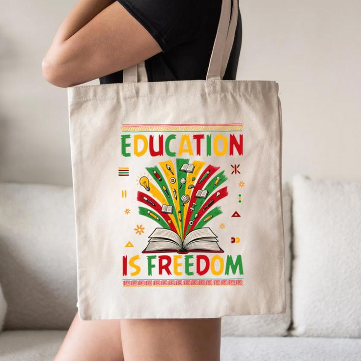 Education Is Freedom Books Lover History Month Canvas Tote Bag