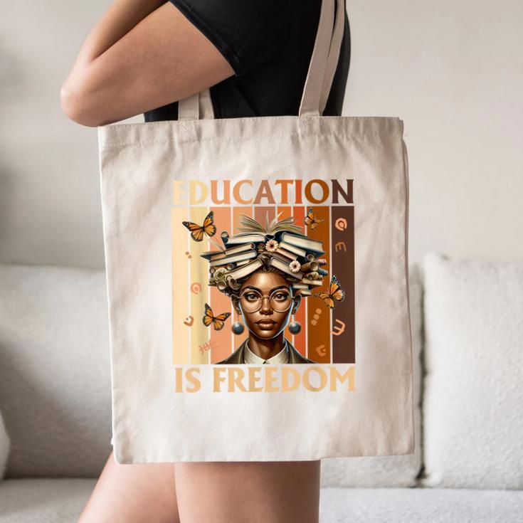 Education Is Freedom Teacher Books Black History Women Canvas Tote Bag