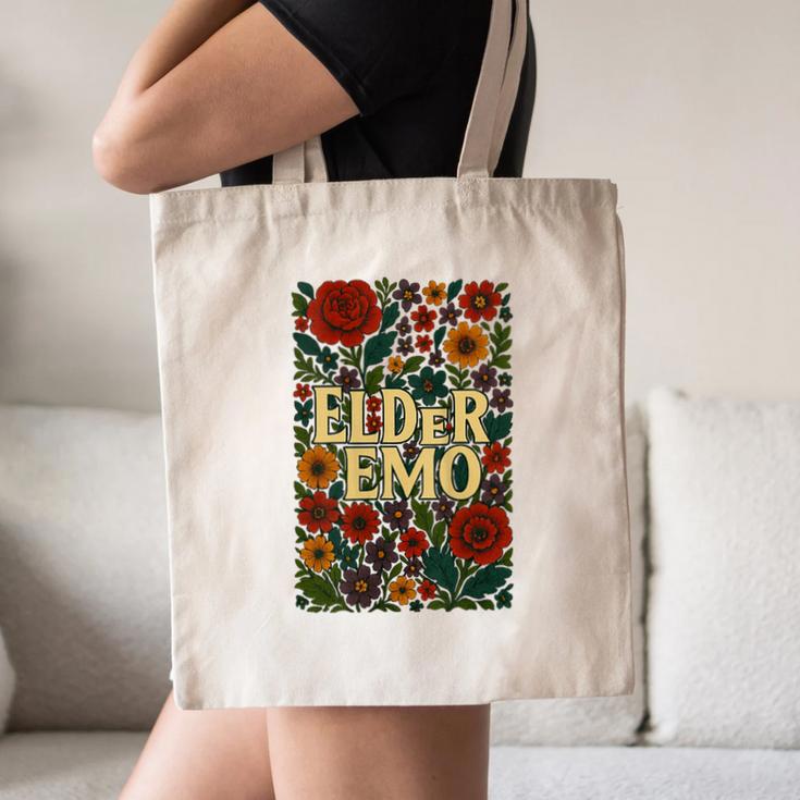 Elder Emo Floral Gothic Vintage Nostalgia Canvas Tote Bag