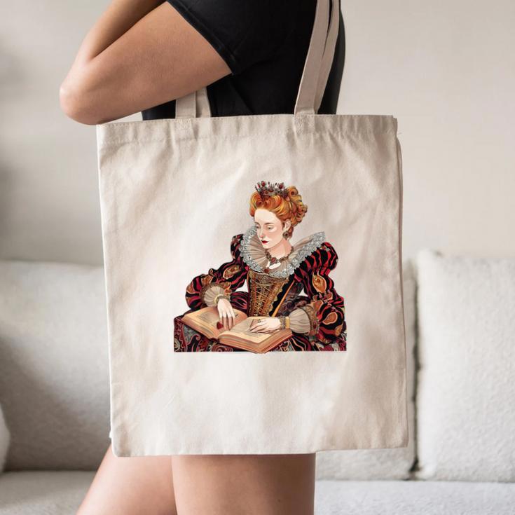 Elizabeth I Reading A Book Canvas Tote Bag