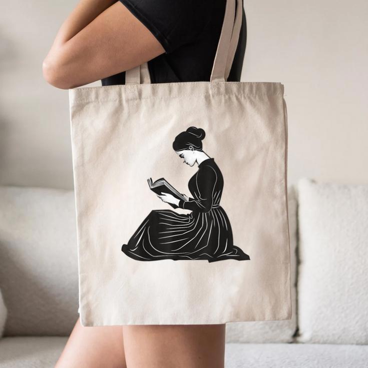 Emily Dickinson Reading A Book Canvas Tote Bag