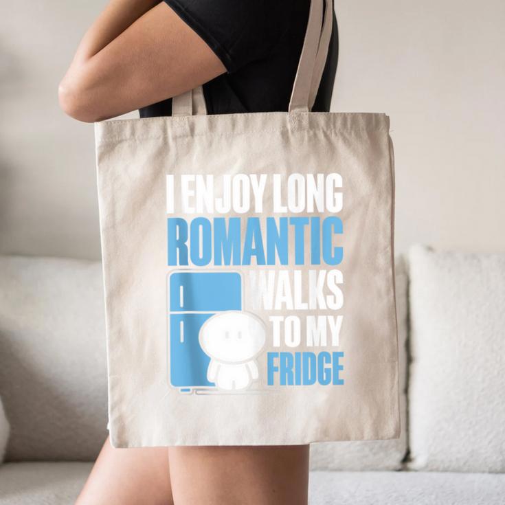 I Enjoy Long Romantic Walks To My Fridge Introvert Canvas Tote Bag I Enjoy Long Romantic Walks To My Fridge Introvert Canvas Tote Bag