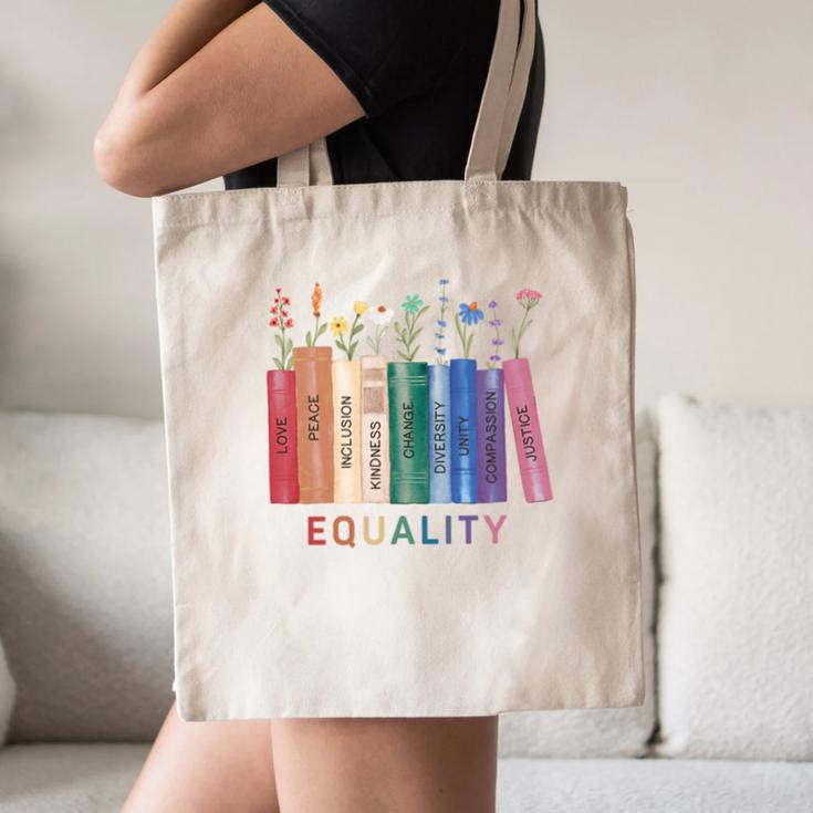 Equality Flower Books Equal Rights Social Justice Feminist Canvas Tote Bag Equality Flower Books Equal Rights Social Justice Feminist Canvas Tote Bag