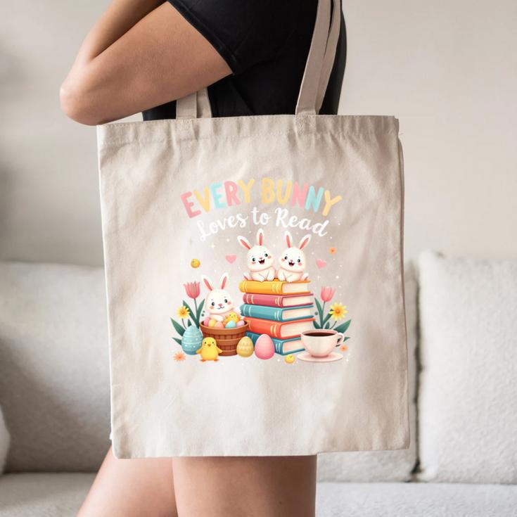 Every Bunny Loves To Read Book Lover Easter Day Apparel Canvas Tote Bag