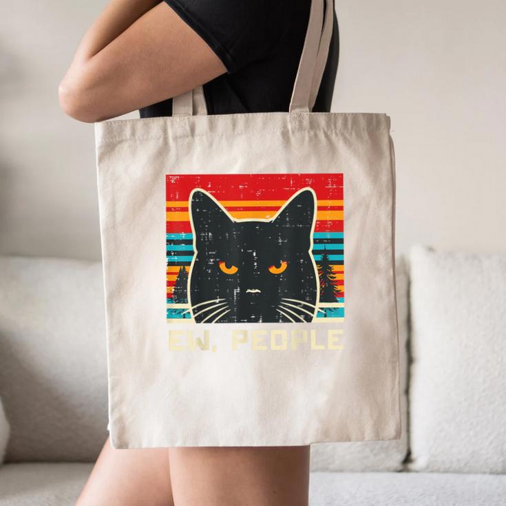 Ew People Cat Saying Introvert Women Men Kids Canvas Tote Bag