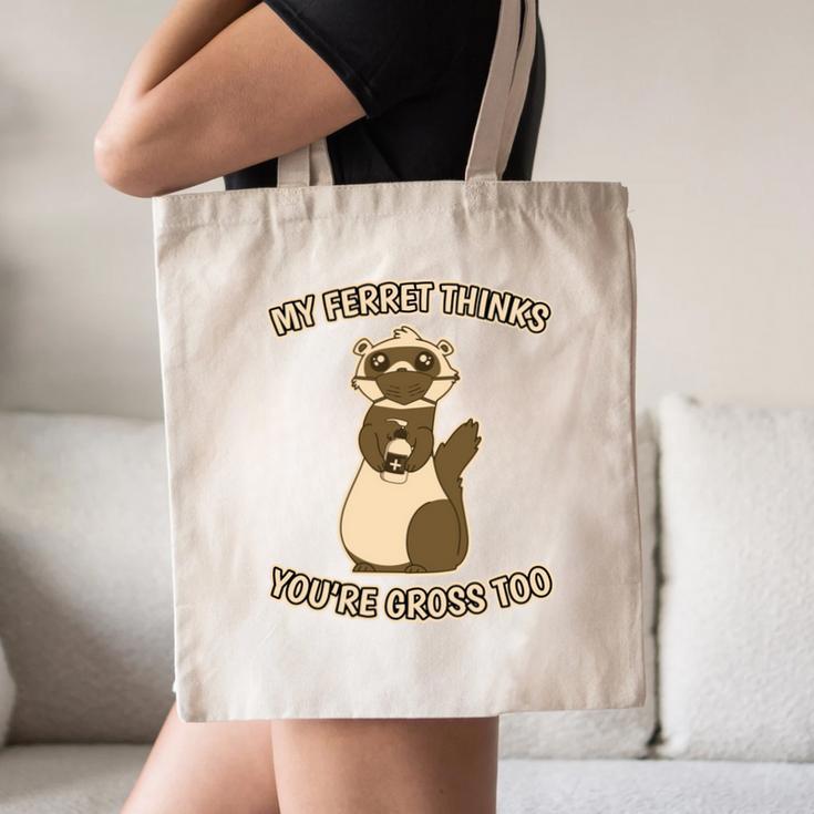 Ew People Ferret Saying Mask Introvert Ferrets Canvas Tote Bag
