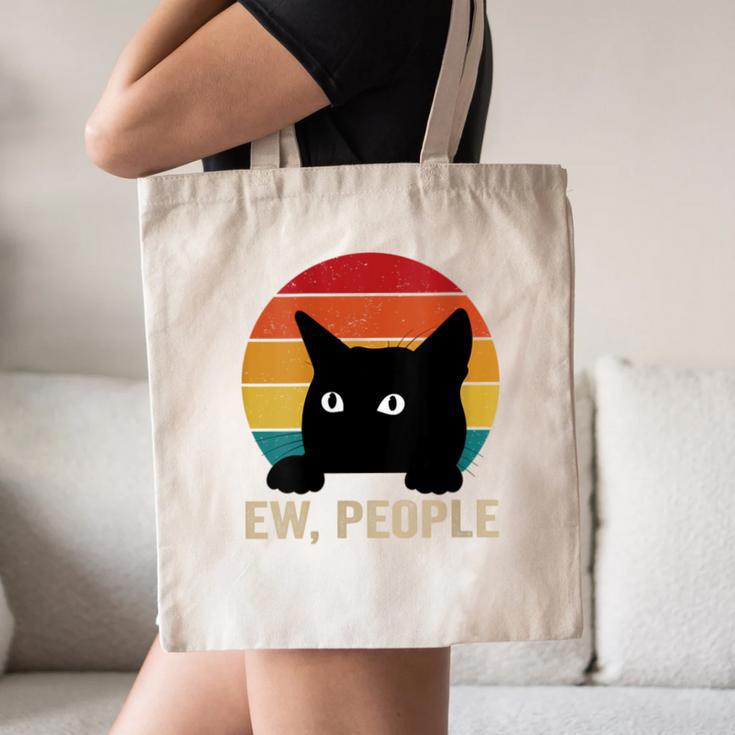Ew People Introvert Cat Lover Cat Lady Vintage Canvas Tote Bag