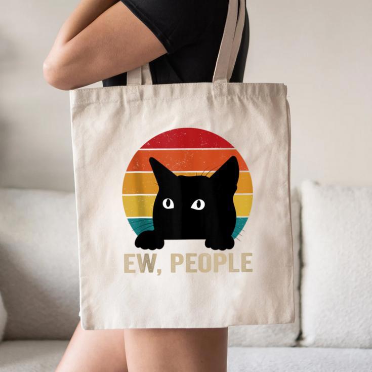 Ew People Introvert Cat Lover Cat Lady Vintage Canvas Tote Bag