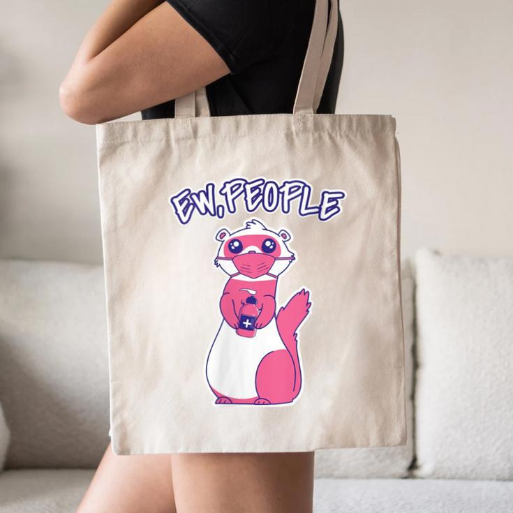 Ew People Introvert Ferrets Saying Mask Ferret Canvas Tote Bag