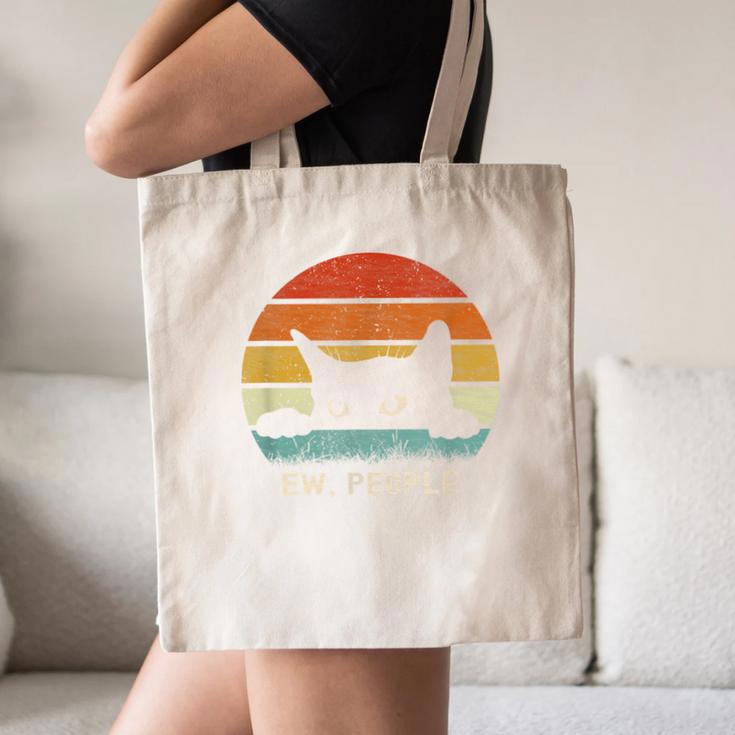 Ew People Retro Cat Cat Lover Introvert Canvas Tote Bag Ew People Retro Cat Cat Lover Introvert Canvas Tote Bag
