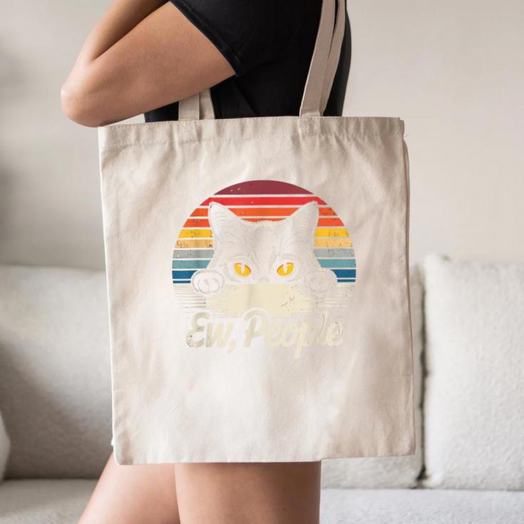 Ew People Retro Cat Vintage Anti Social Introvert Canvas Tote Bag Ew People Retro Cat Vintage Anti Social Introvert Canvas Tote Bag