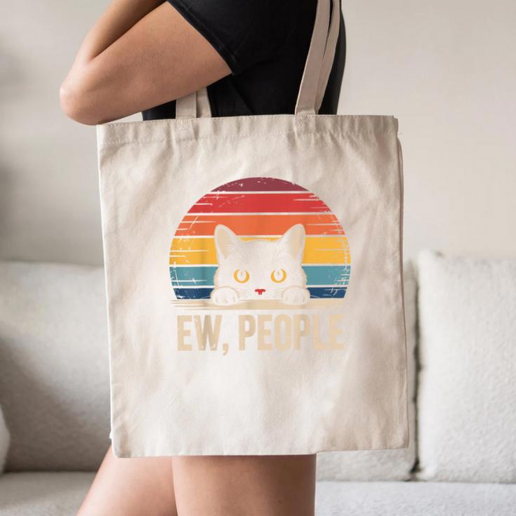 Ew People Retro Vintage Anti Social Cat Introvert Canvas Tote Bag Ew People Retro Vintage Anti Social Cat Introvert Canvas Tote Bag
