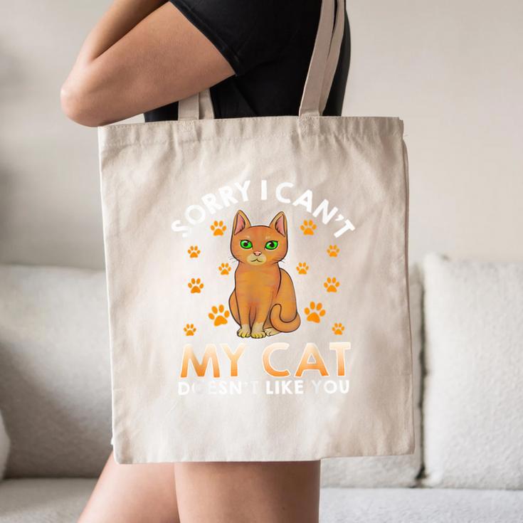 Excuse For Introverts My Cat Doesnt Like You Cat Canvas Tote Bag