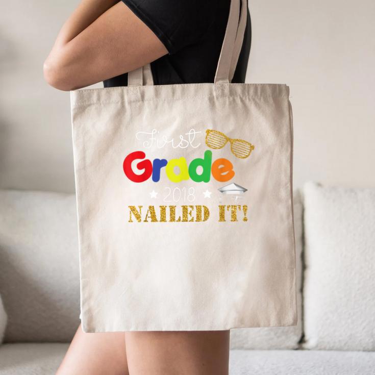 First 1st Grade 2018 Nailed It Graduation Shirt Canvas Tote Bag