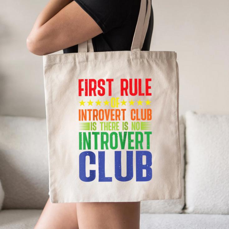 First Rule Of Introvert Club Is There Is No Introvert Club Raglan Baseball Tee Canvas Tote Bag First Rule Of Introvert Club Is There Is No Introvert Club Raglan Baseball Tee Canvas Tote Bag