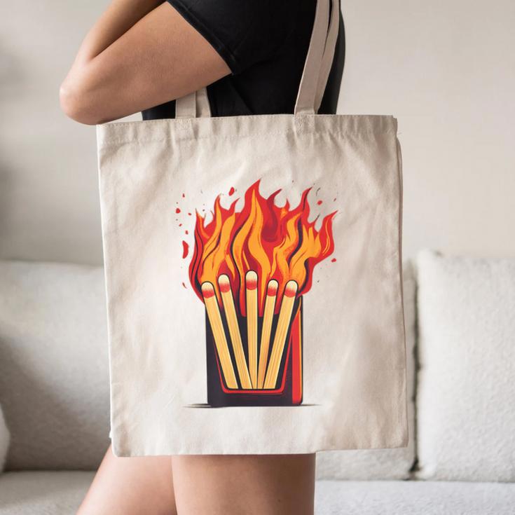 Flames And Lighter Costume For Matchbook Lovers Canvas Tote Bag Flames And Lighter Costume For Matchbook Lovers Canvas Tote Bag