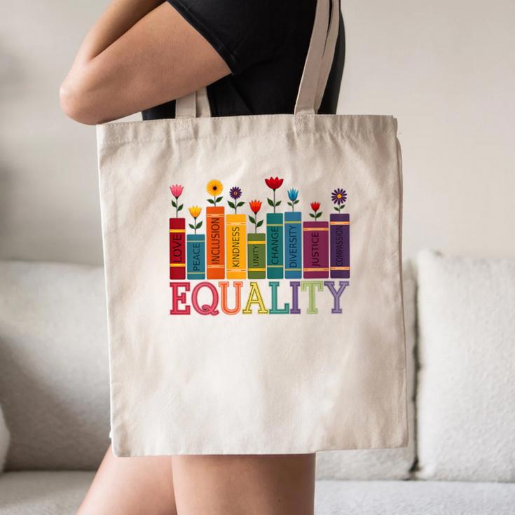 Floral Flower Book Equality Human Rights Women's Rights Canvas Tote Bag