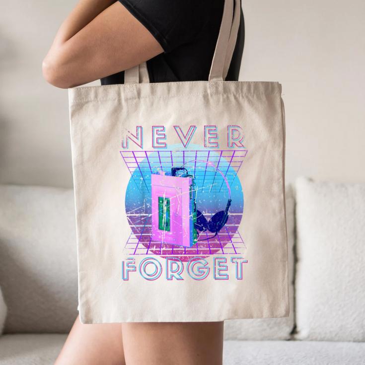 Never Forget Retro 80s 90s Nostalgia Canvas Tote Bag