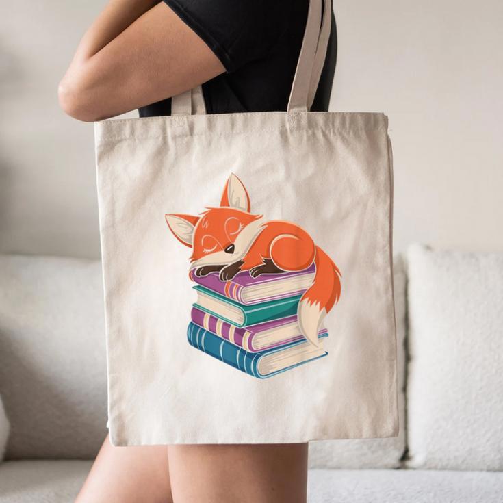 Fox Reading Book Pajama Sleep Canvas Tote Bag