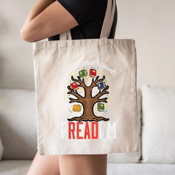 Freadom Tree Read Reading Librarian Book Across America Canvas Tote Bag