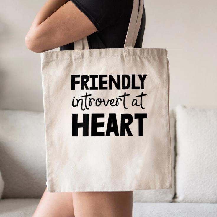 Friendly Introvert At Heart Canvas Tote Bag Friendly Introvert At Heart Canvas Tote Bag