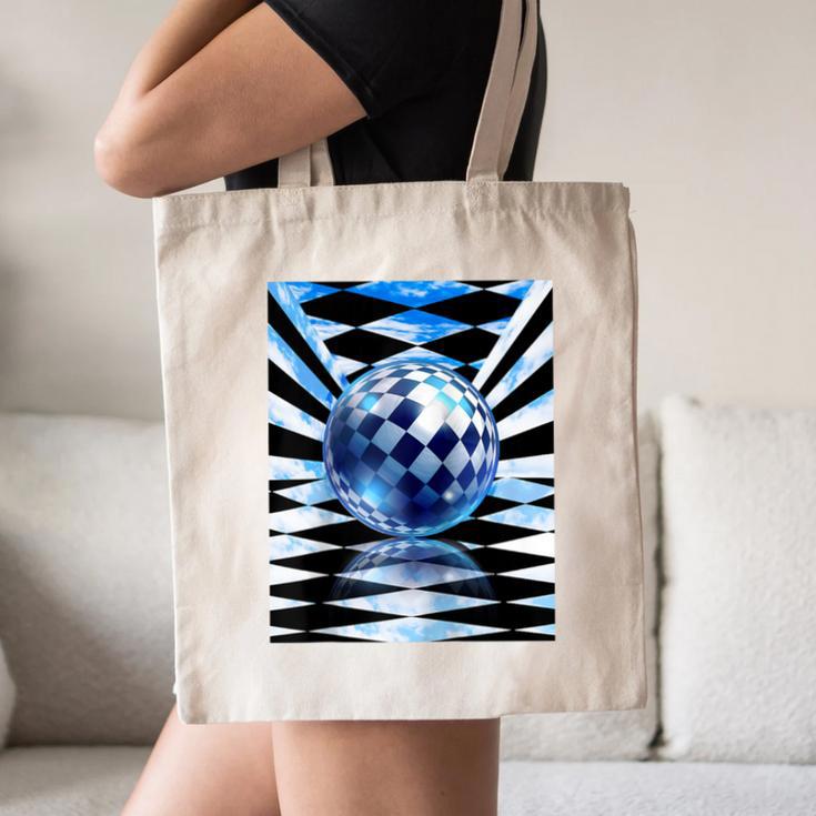 Frutiger Aero Aesthetic Tech Checkered Room Orb Sky Raglan Baseball Tee Canvas Tote Bag