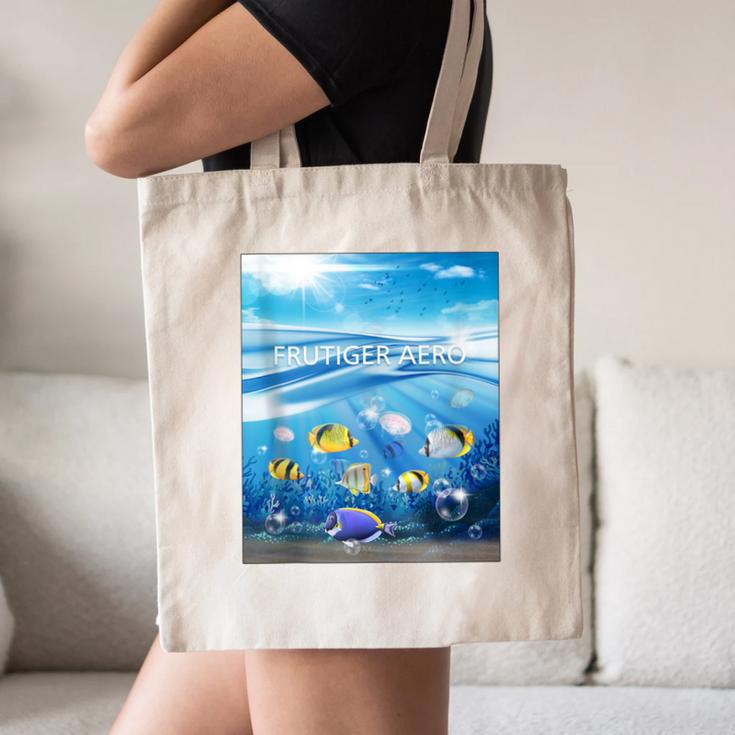 Frutiger Aero Aesthetic Tech Ocean Underwater Fishes Canvas Tote Bag Frutiger Aero Aesthetic Tech Ocean Underwater Fishes Canvas Tote Bag