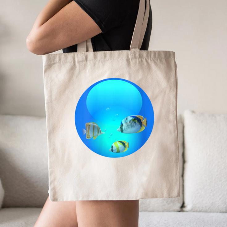 Frutiger Aero Aesthetic Tech Orb Fishes Canvas Tote Bag