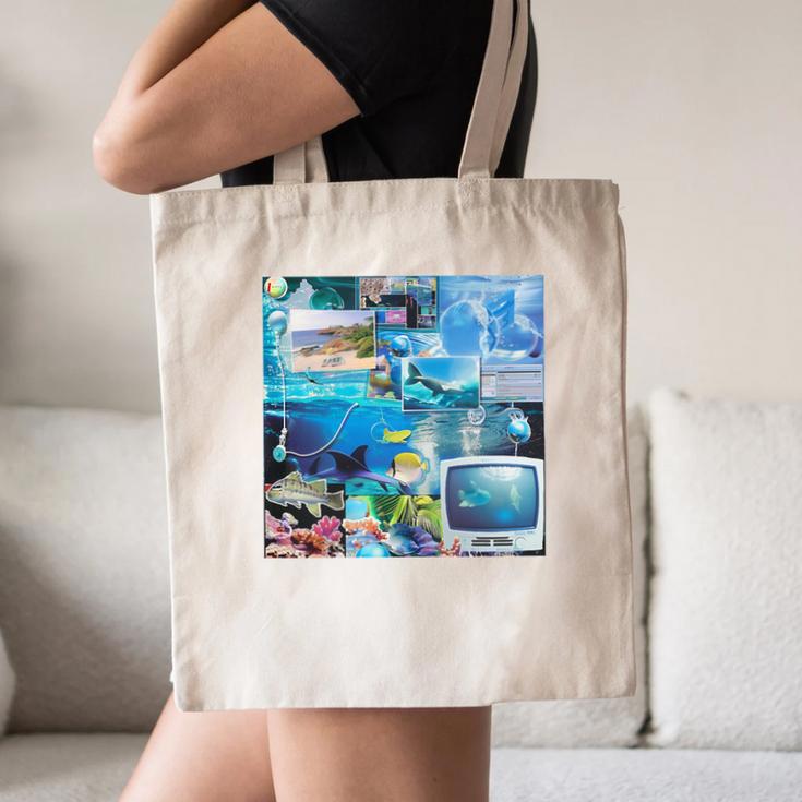 Frutiger Aero Retro Vibes Premium Tri-Blend Canvas Tote Bag