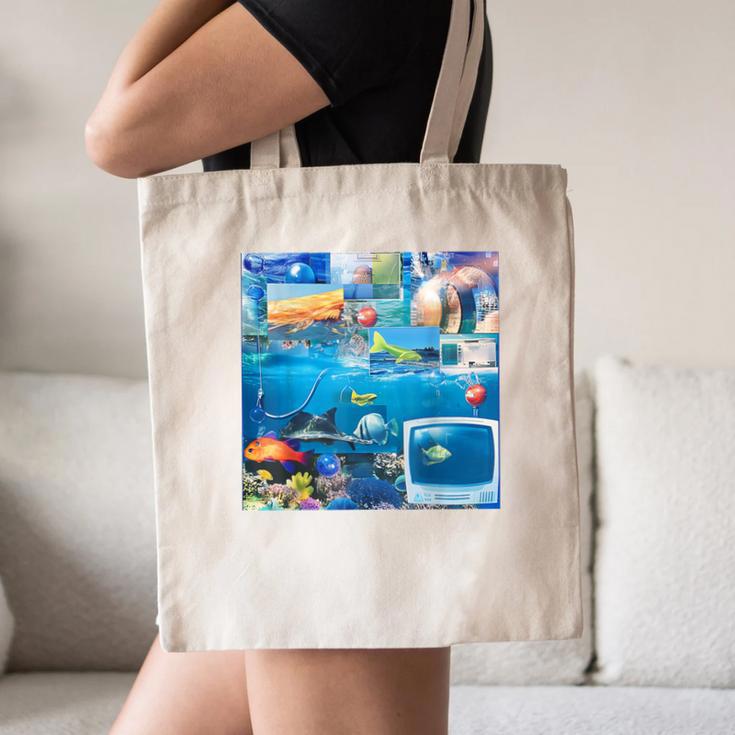 Frutiger Aero Retro Vibes Y2K Retro Grunge Canvas Tote Bag
