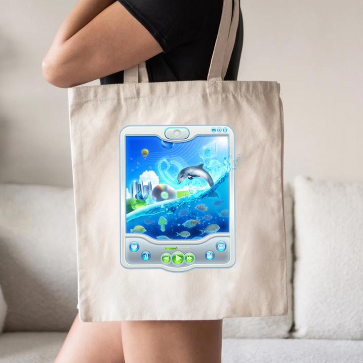 Frutiger Aero Skeuomorphism User Interface Nostalgia Premium Tri-Blend Canvas Tote Bag