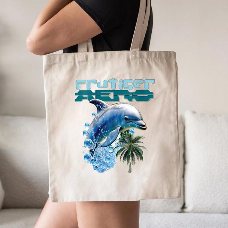 Frutiger Aero Splashy Dolphin Y2k Aesthetic Graphic Canvas Tote Bag Frutiger Aero Splashy Dolphin Y2k Aesthetic Graphic Canvas Tote Bag