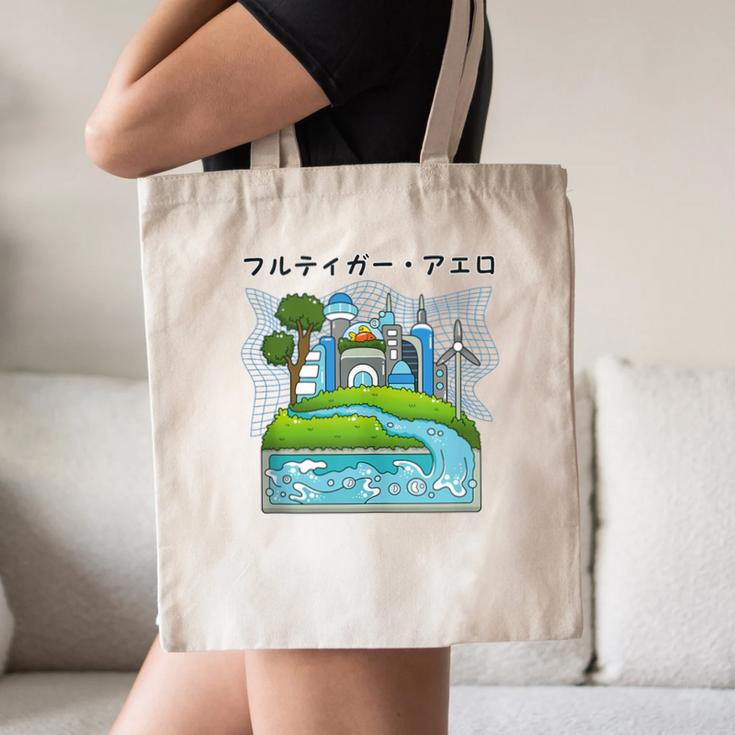 Future City Wind Power Frutiger Aero Y2K Style Ocean Canvas Tote Bag Future City Wind Power Frutiger Aero Y2K Style Ocean Canvas Tote Bag