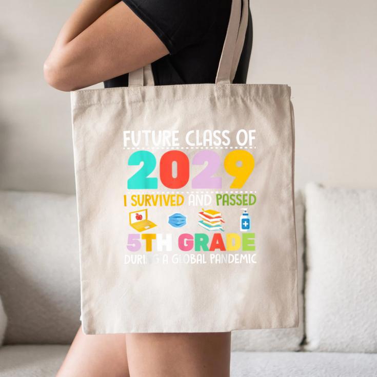 Future Class Of 2029 I Survived Passed 5th Grade Graduation Canvas Tote Bag