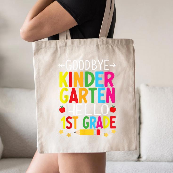 Goodbye Kinder Garten Hello 1st Grade Graduation 2024 Canvas Tote Bag