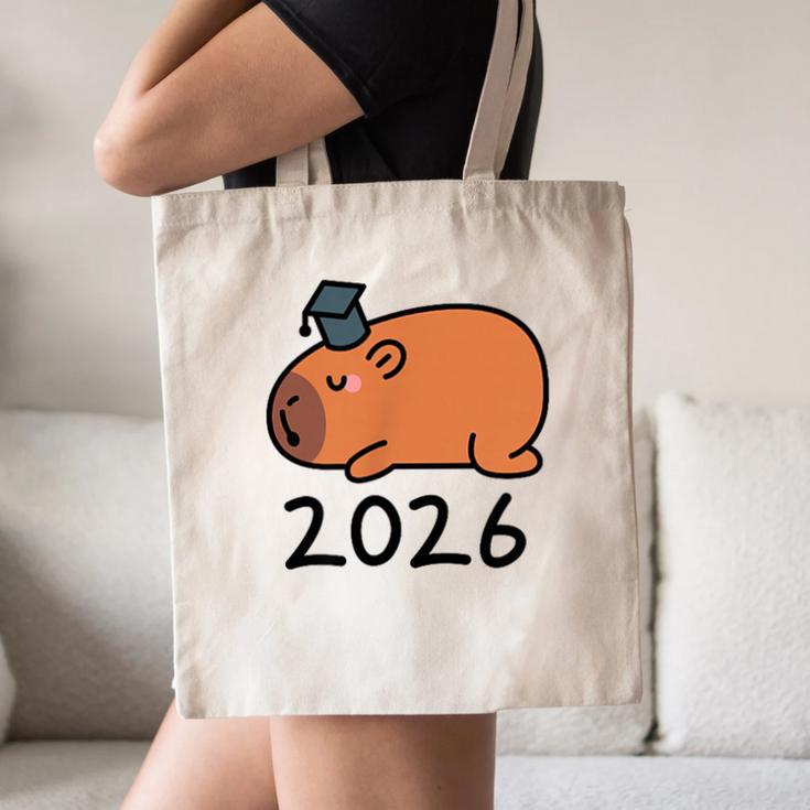Grad Class Of 2026 Capybara Graduation Graduated Kids Canvas Tote Bag