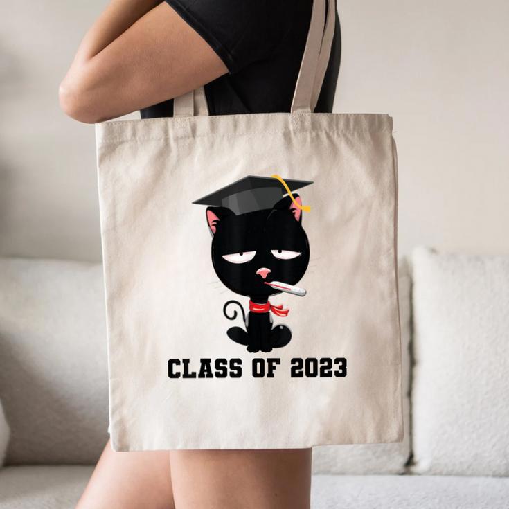 I Graduated Class Of2023 Cat Graduation Canvas Tote Bag