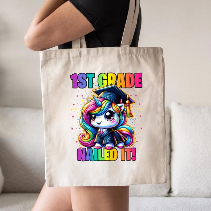 Graduation 1st Grade Unicorn Nailed It Girls Grad Magical Canvas Tote Bag