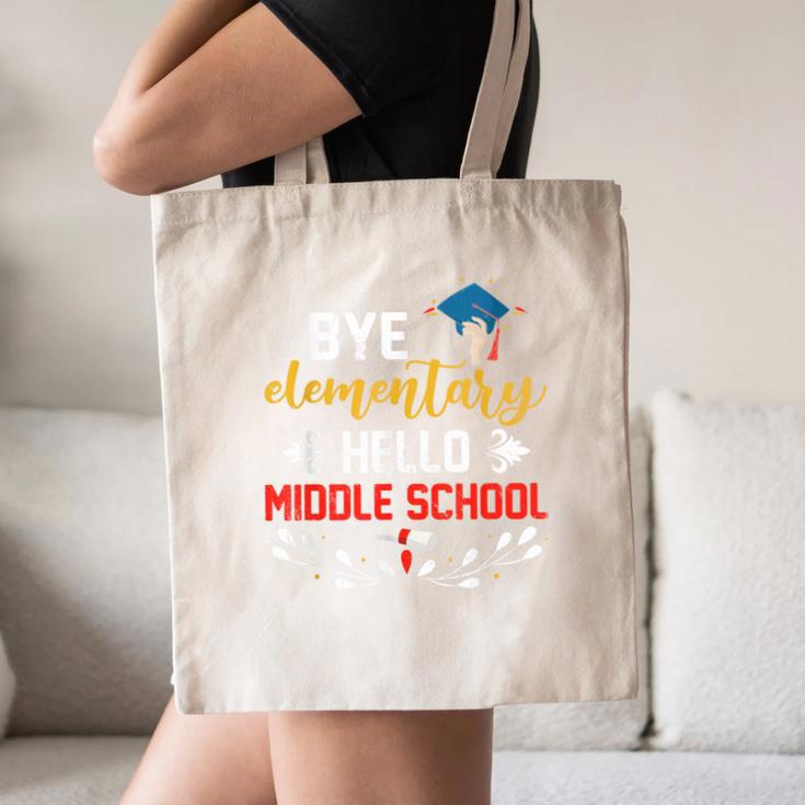 Graduation Bye Elementary Hello Middle School Graduate Canvas Tote Bag