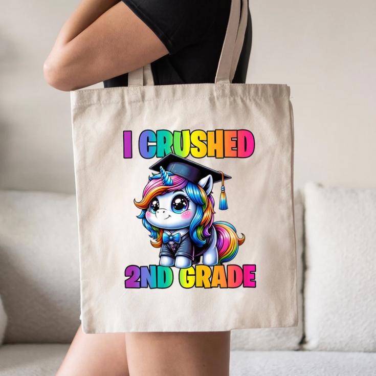 Graduation I Crushed 2nd Grade Unicorn Girls Grad Magical Canvas Tote Bag