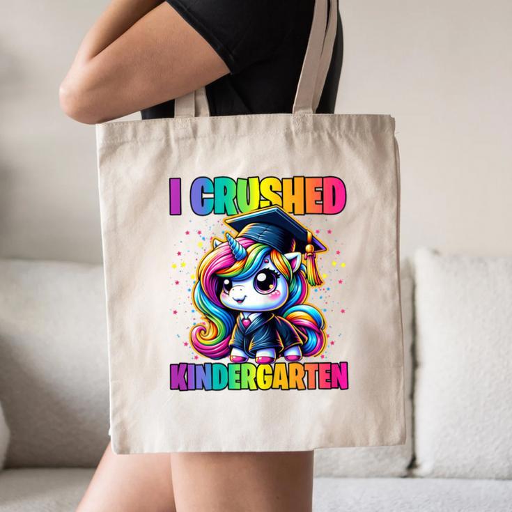 Graduation I Crushed Kindergarten Unicorn Girls Grad Magical Canvas Tote Bag