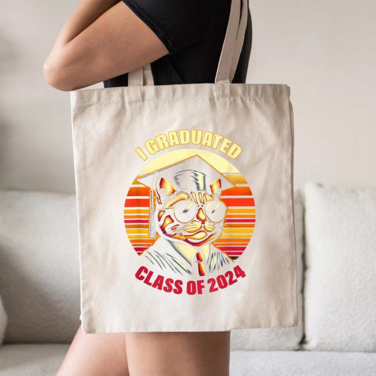 Graduation Day 2024 Graduate For School Degree College Cat Men Women Canvas Tote Bag