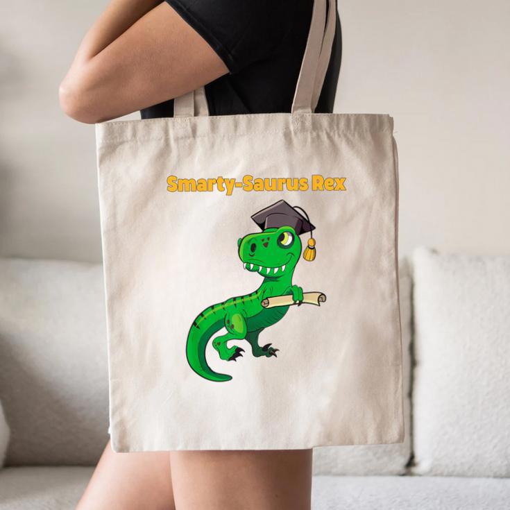 Graduation Dinosaur Smarty Saurus Rex Diploma Dinosaur Canvas Tote Bag