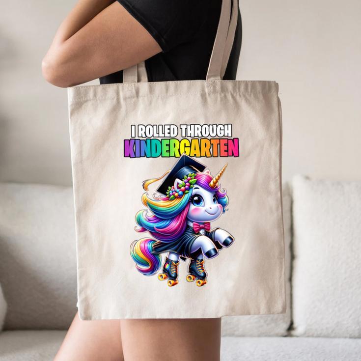 Graduation Kindergarten Unicorn Roller Skate Girls Grad Canvas Tote Bag