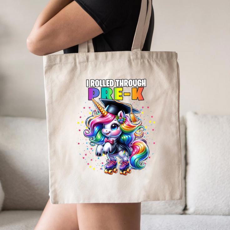Graduation Pre-K Unicorn Roller Skate Girls Preschool Grad Canvas Tote Bag