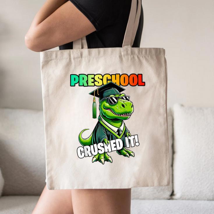 Graduation Preschool DinosaurRex Crushed It Boys Grad Canvas Tote Bag