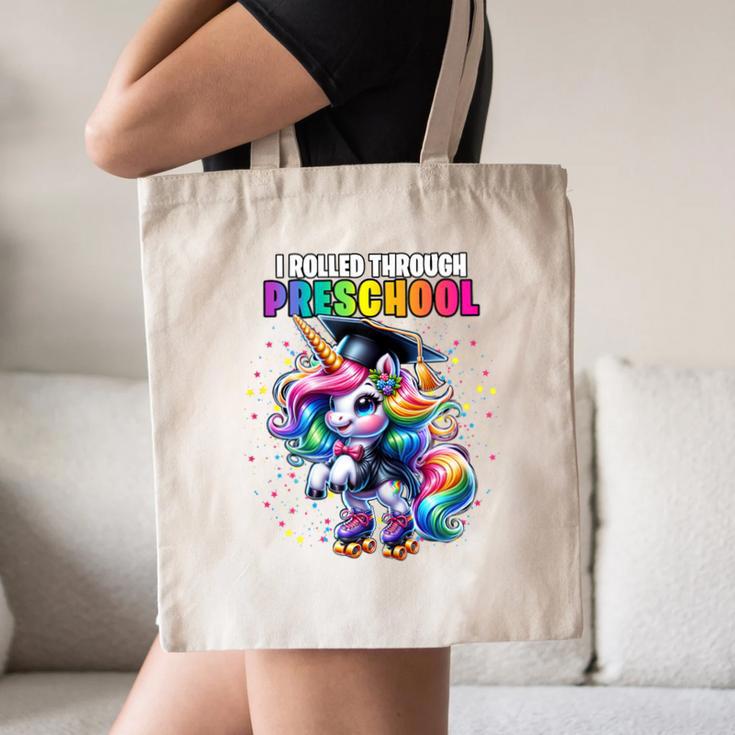 Graduation Preschool Unicorn Roller Skate Girls Pre-K Grad Canvas Tote Bag